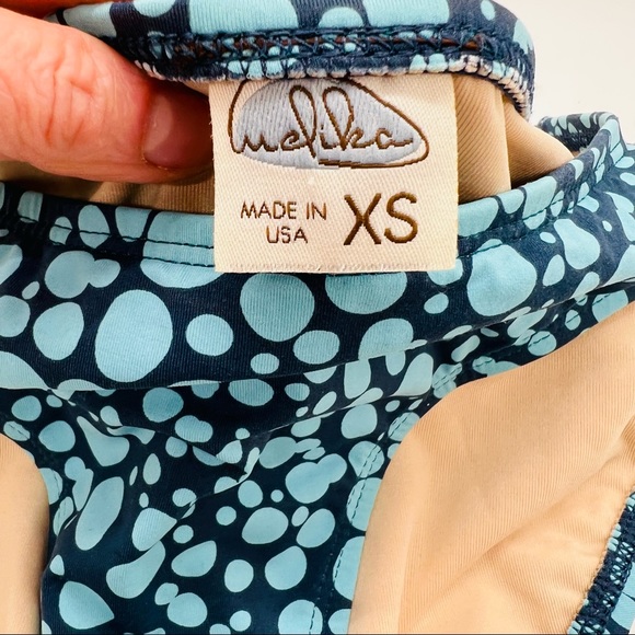 NWOT MELIKA bikini bottom light blue and navy Size XSmall - Picture 3 of 6